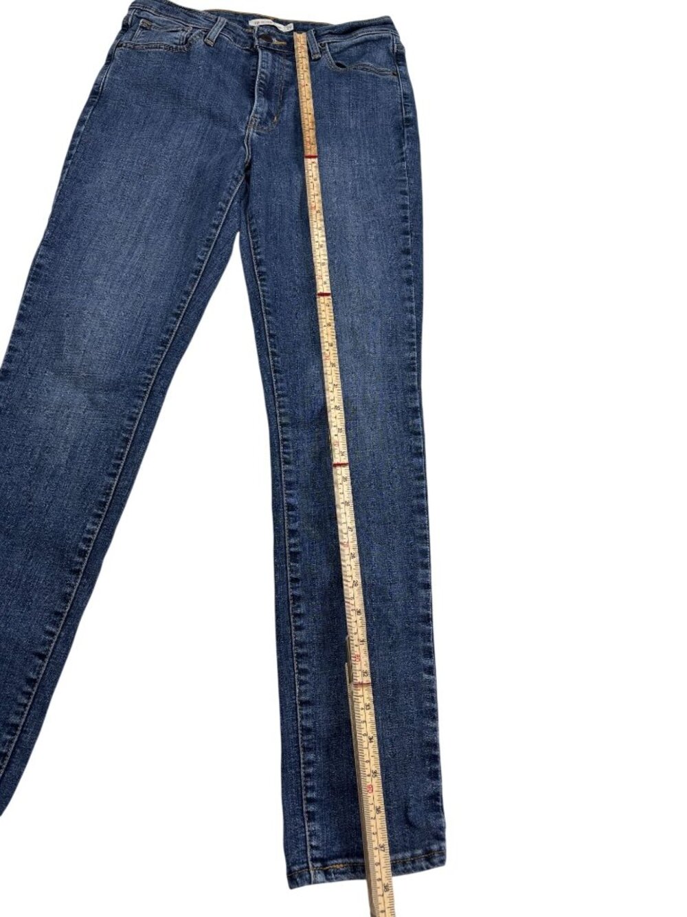 Levis 721 High Rise Skinny Jeans W29 L30 Blue Denim Womens Stretch Casual - Picture 3 of 10